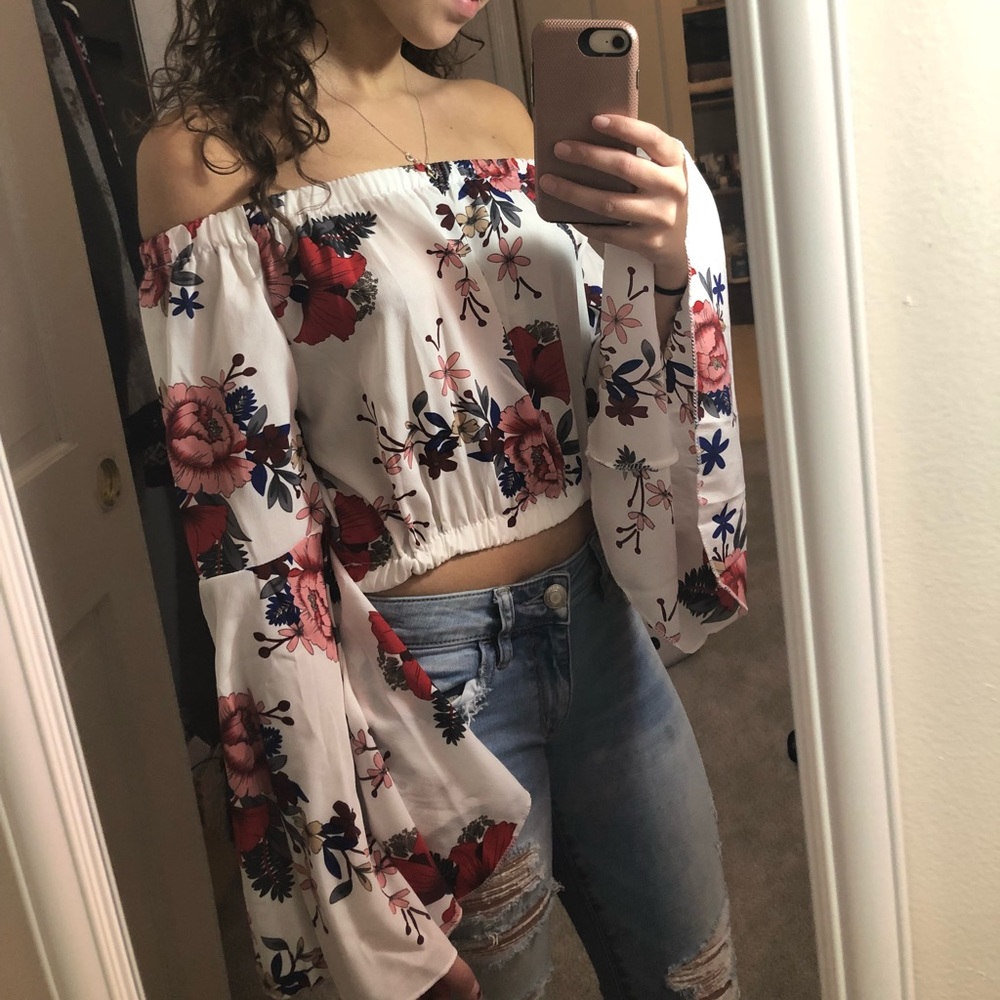 Floral off the shoulder top